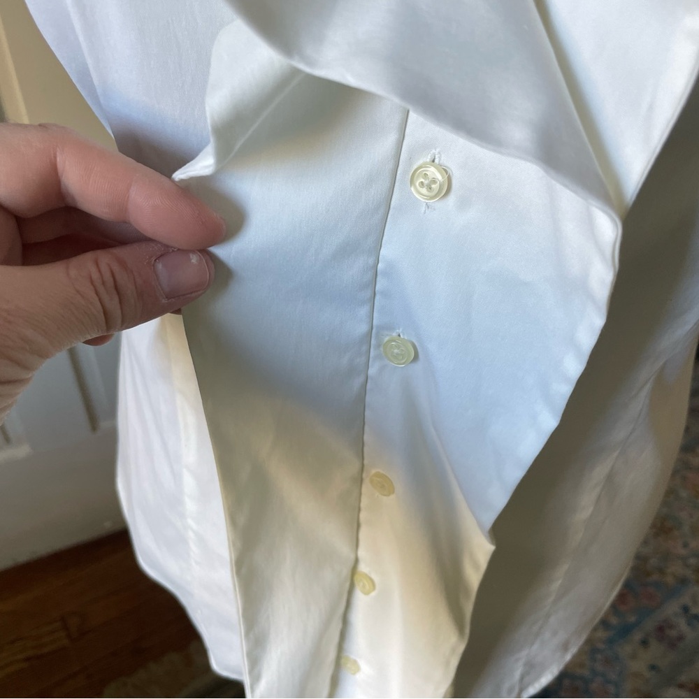 Ann Taylor Solid White Sleeveless Button Down Shi… - image 5